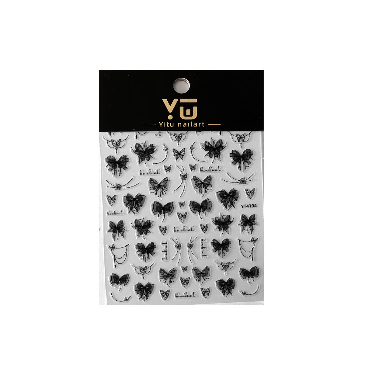 Wholesale Nail art stickers bronzing ink bow Phnom Penh vintage gradient ribbon embossed flat nail decals